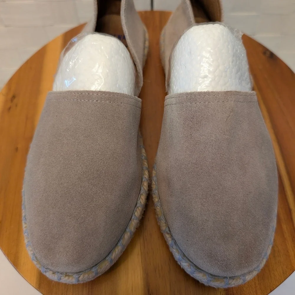 Verbenas Gaudi Taupe Suede Espadrilles Made in Spain Flat‎ Slip On Shoes Size 37